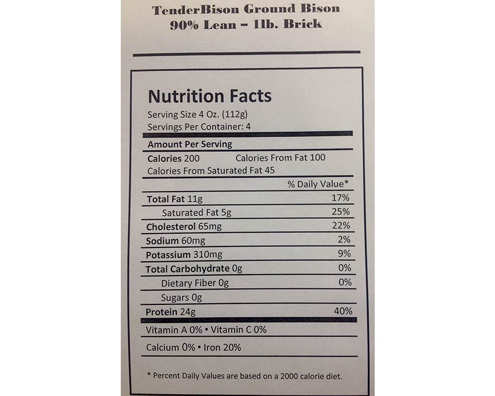 Ground Bison 90% Lean (count 2 x 5 lbs)