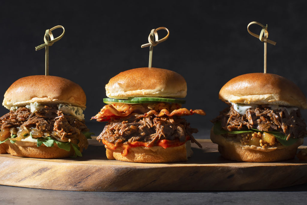 Pulled Bison Slider Three Ways